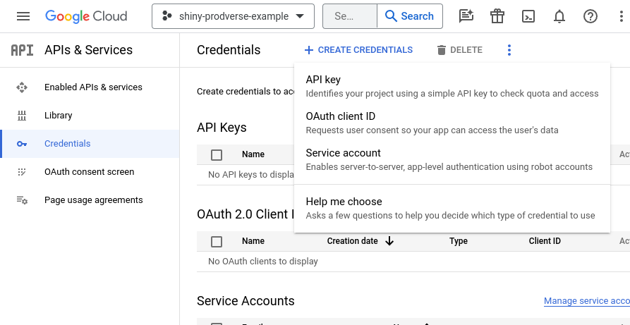 Create OAuth Client ID